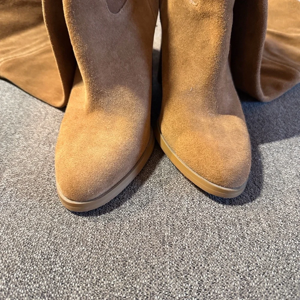Michael Kors Women’s Regina Over the Knee Boots 8.5 M Tan Suede High Heel NWOB